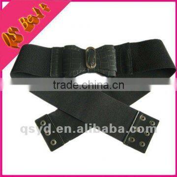 woman wide elastic button close bowtie belts