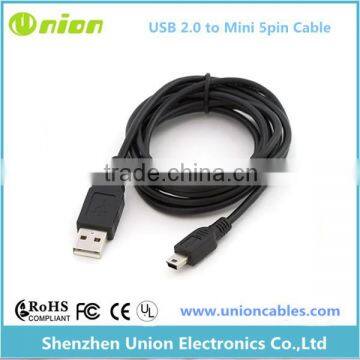 USB 2.0 RETRACTABLE CABLE A TO B MINI 5 PIN FOR MP3