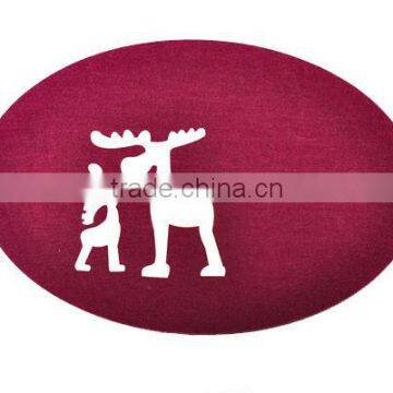 Woolen felt Polyester felt coaster placement with deer