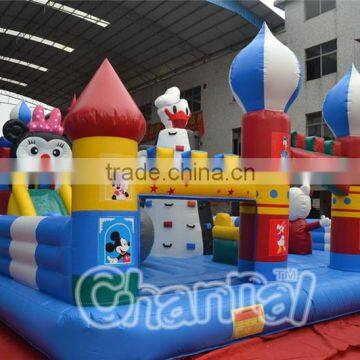 Hot selling inflatable fun city for children, cheap inflatable obstacle course playground retals