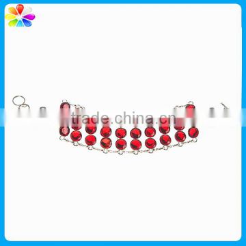 Exclusive Silver Beautiful Lady Ruby Gemstones Rhinestone Bead Bracelet