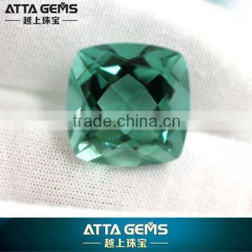 Lab Created Green Quartz 15x15mm synthetic green large quartz crystals