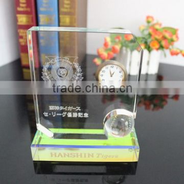 Transparent crystal clock for desktop