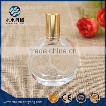 100ml round empty perfume bottles with golden spray