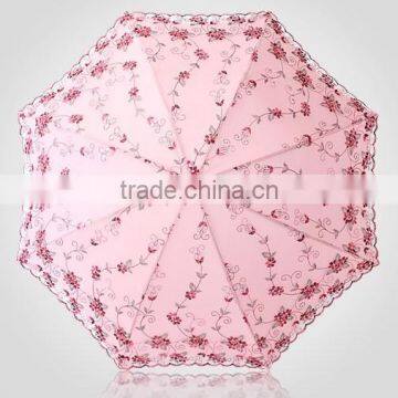 4 Folds Inverse Tiantang Frame Pretty Classic Foldable Lace Sun Umbrella