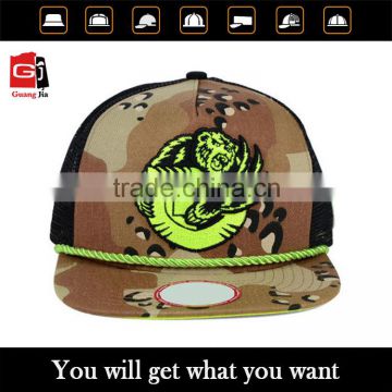 Flat brim cheap custom wholesale simple mesh snapback cap