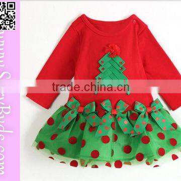 New arrival red and green fashion wholesale girls christmas dress