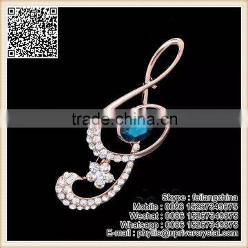 Man Shirt And Suit Cheap Diamond Musical Note Royal Blue Brooch