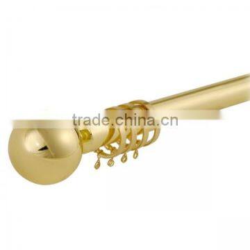 Ball 28mm Bright Brass traditionally styled Brass swivel Curtain Pole with rotating rod