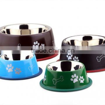 Jumbo Non Tip Colored Printed Dog Bowl