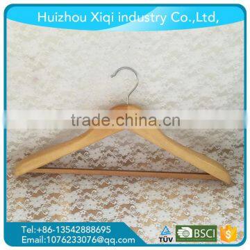 Natural Thick Wooden Laundry Hanger for Wet Clothes With Non-slip Round Bar