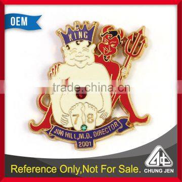 Custom Character Metal Badge/Custom Metal Pin gold Badge