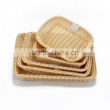 PP Rattan woven square bread basket