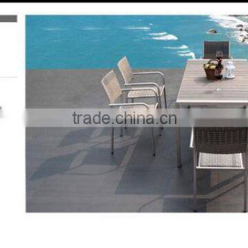 2015 Garden Outdoor Brushed Aluminum UV Plastic Wood Dining Hotel Furniture