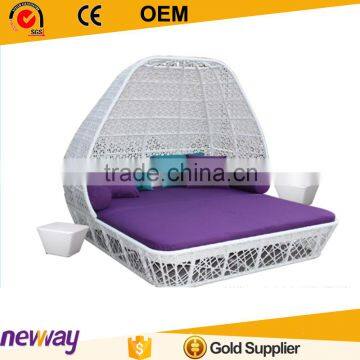 Outdoor Popular Patio Wicker balcony canopy Sun Bed outdoor daybed canopy