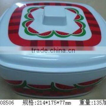 Melamine nice design square soup bowl with lid