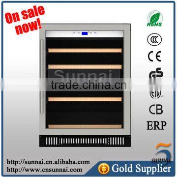 51 Bottles Under Counter Stainless Steel Compressor Wine Cooler Refrigerators