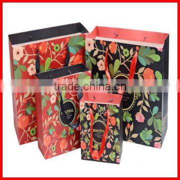 New Design Classic Craft Fancy Floral Colorful Printing Girl Shopping Bags