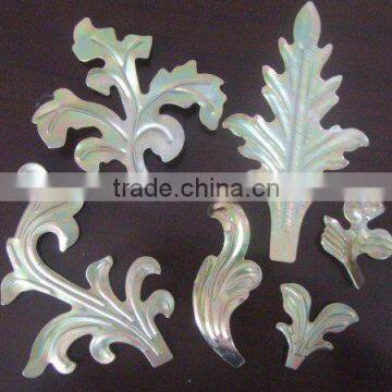 Decorative wrought iron stamping leaves and flowers