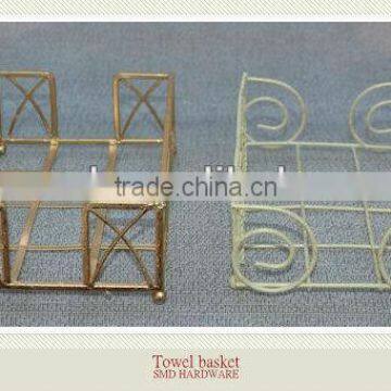 Powder coated metal square towel basket