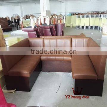 Customed u Shape Leather Booth With Lowback Booth YK205