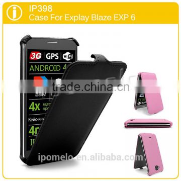 leather flip phone cover case for Explay Blaze Exp 6 protective case