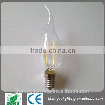 2W /4W 400lm led filament bulb 360 degree E27/B22/E14 C35 CE approval