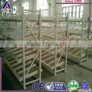 iron heavy duty carton flow rack with wheels and rollers for pipeline flow line or storehouse