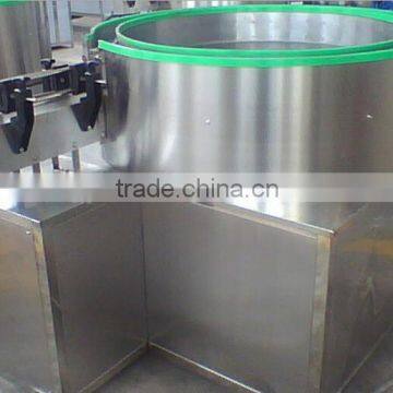 Semi-automatic Bottle unscrambler machine for Cod liver oil bottles