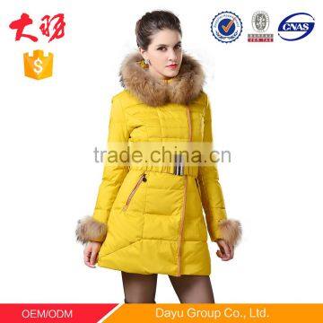 Raccoon fur cheap garments winter women duck down jacket for winters