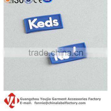 Famous Shoes Brand Logo Patch Customized Words Silicone Rubber Label