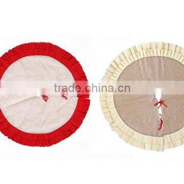 Christmas Double Ruffle Burlap Tree Skirt photo-5