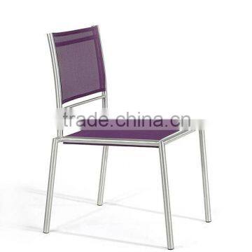 Outdoor armless stainless steel chair stackable