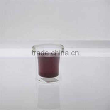 mouth-blown double wall glass wine cup