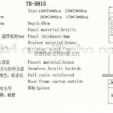 New Design White Acrylic Massage Bathtub, With Whirlpool Heater photo-2