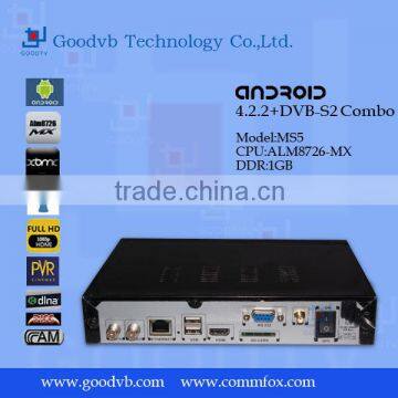 Android 4.2 smart tv box/ smart ott satellite receiver android dvb-s2 with biss and cccam