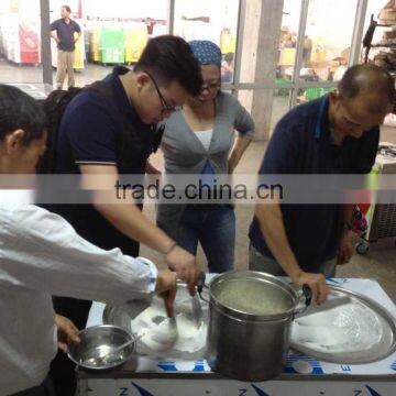 Double Flat Round Pans Fry Roll Ice Cream Machine photo-3
