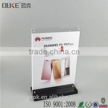 manufacturer china clear acrylic sign holder with mangets