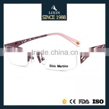 Fashion Design Metal Half-Rim Glasses Frame Women Hollow Pink/Gunmental/Silver/Bronze/Black Frame SM4022 photo-1