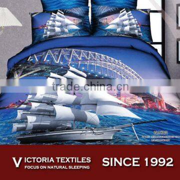 microfiber reactive printed super soft bed in a bag comforter set 3D