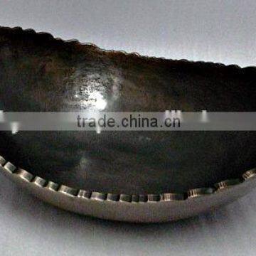 Aluminium Metal Fruit Candy Bowl Oval Copper Finish