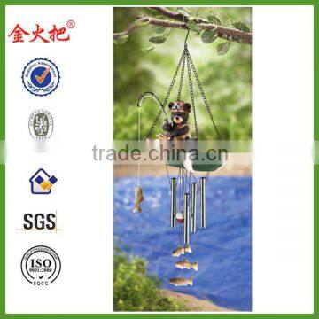 Black Bears Fishing Garden Windchime Dangler