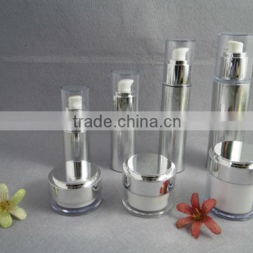 Plastic airless cream jars and lotion bottles