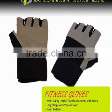 ARTIFICIAL LEATHER BODYBUILDING FITNESS GLOVES, WORKOUT GLOVES, LEATHER GLOVES