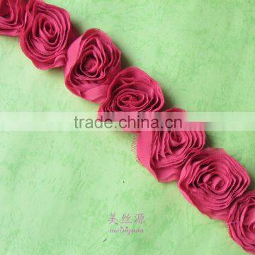 Fashion popular handmade Chiffon flower trimming for dress