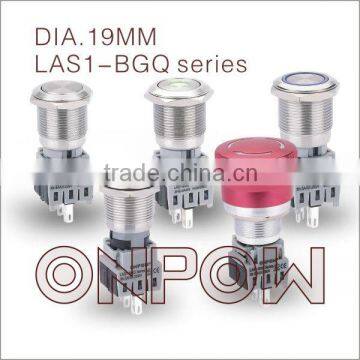 ONPOW 12V LED Latching Pushbutton 3NO3NC(LAS1BGQ,19MM,CE,CCC,ROHS,REACH,IP65,IP67,3NO3NC)