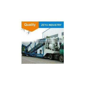 small mobile concrete batching plant YHZS35 with engineers service on-site for abroad clients