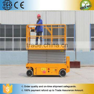 Mobile four wheels portable hydraulic scissor table lift