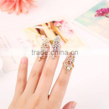 Fashion lady silver fingernail crown ring