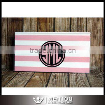 Vinyl Personalized Monogram Checkbook Cover